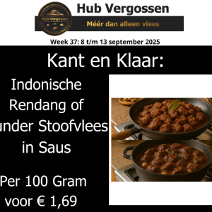 Kant en Klaar: Indonische Rendang of Runder Stoofvlees in Saus, Per 100 Gram voor € 1,69